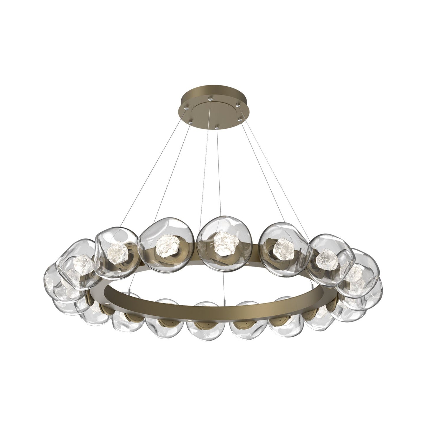 Luna Radial Ring Clear LED Chandelier in Gilded Brass (Zircon Crystal/50.9-Inch).