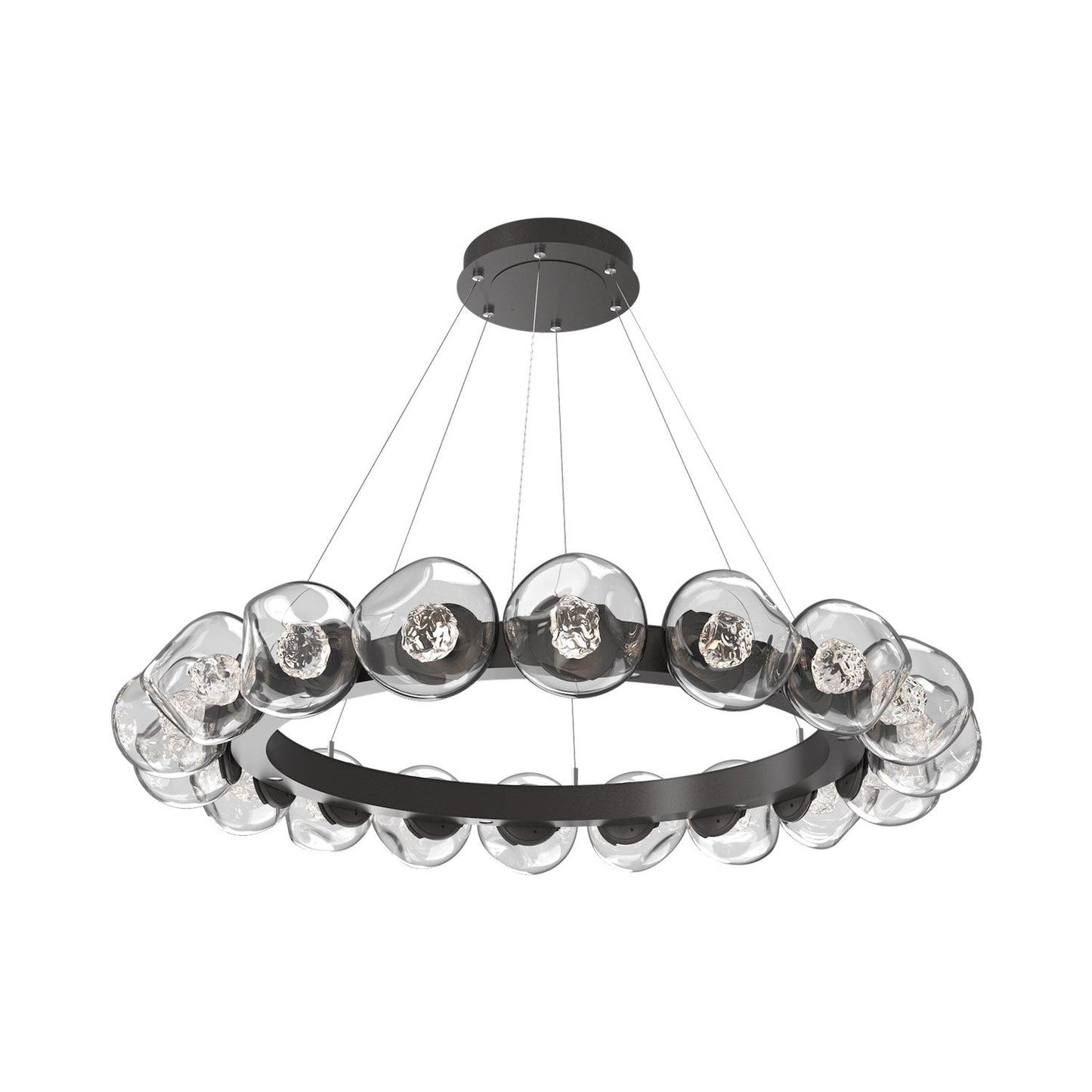 Luna Radial Ring Clear LED Chandelier in Graphite (Floret Crystal/50.9-Inch).