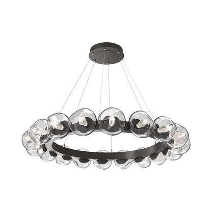 Luna Radial Ring Clear LED Chandelier in Graphite (Geo Crystal/50.9-Inch).