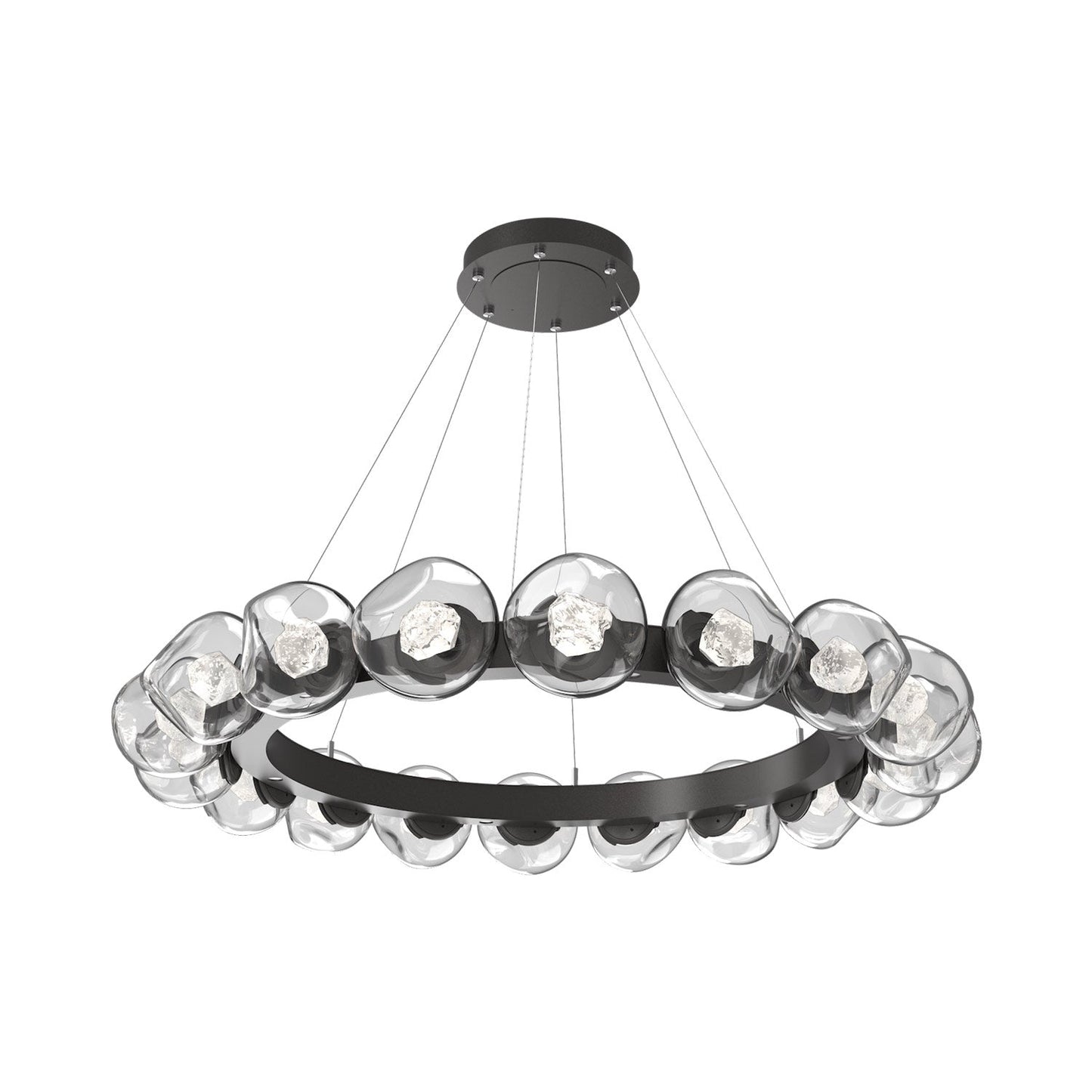 Luna Radial Ring Clear LED Chandelier in Graphite (Zircon Crystal/50.9-Inch).