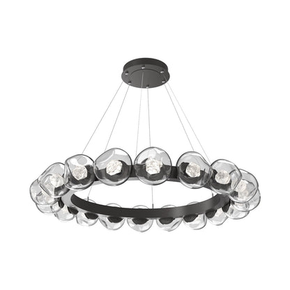 Luna Radial Ring Clear LED Chandelier in Graphite (Zircon Crystal/50.9-Inch).