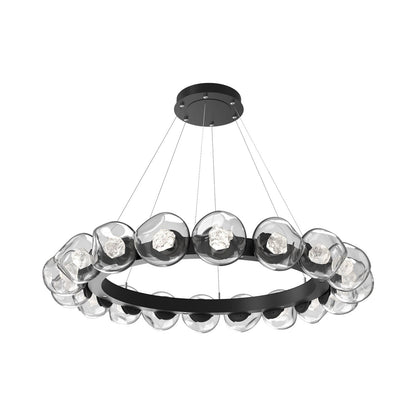 Luna Radial Ring Clear LED Chandelier in Matte Black (Zircon Crystal/50.9-Inch).