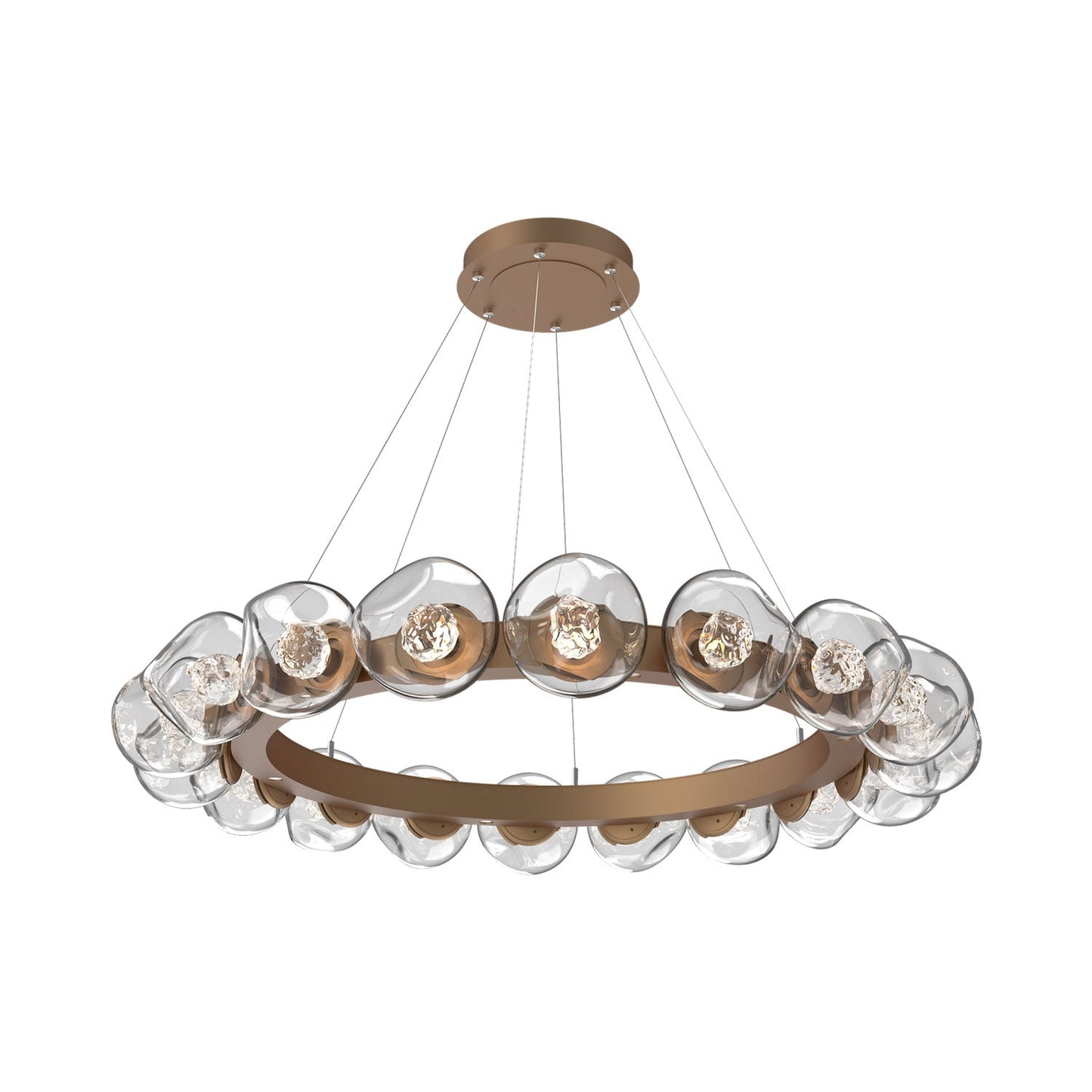 Luna Radial Ring Clear LED Chandelier in Novel Brass (Floret Crystal/50.9-Inch).