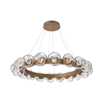 Luna Radial Ring Clear LED Chandelier in Novel Brass (Floret Crystal/50.9-Inch).
