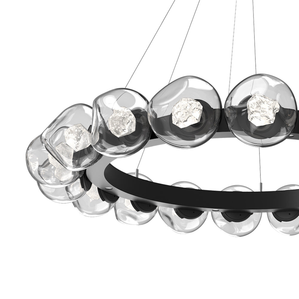 Luna Radial Ring Clear LED Chandelier in Detail.