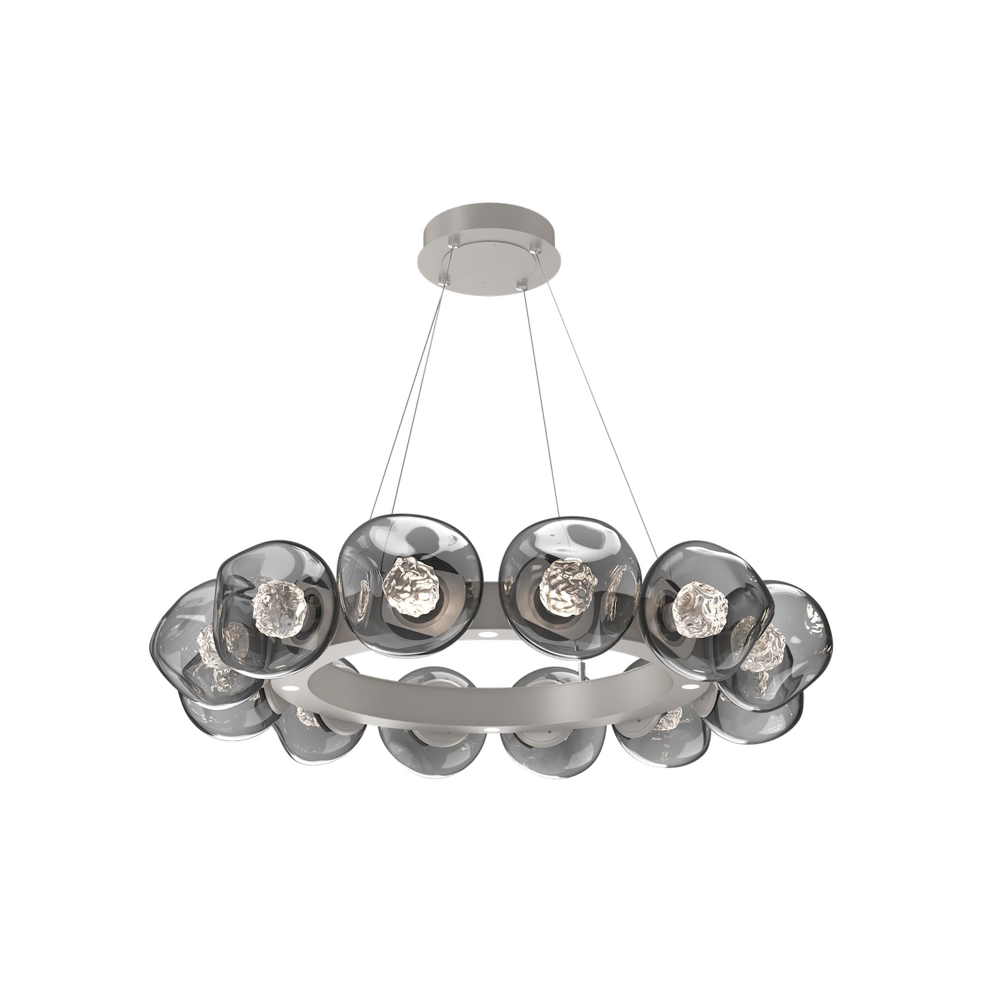 Luna Radial Ring Smoke LED Chandelier.