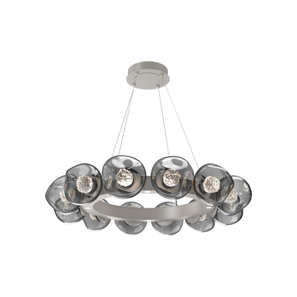 Luna Radial Ring Smoke LED Chandelier.