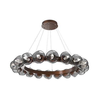 Luna Radial Ring Smoke LED Chandelier in Burnished Bronze (Geo Crystal/50.9-Inch).