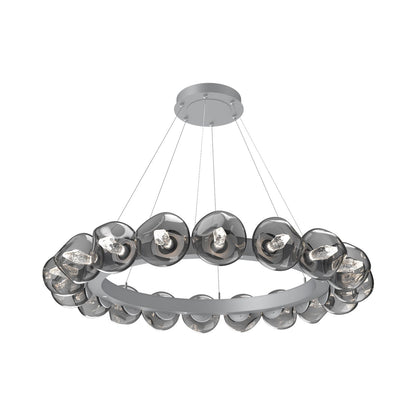 Luna Radial Ring Smoke LED Chandelier in Classic Silver (Geo Crystal/50.9-Inch).