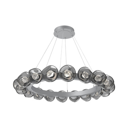 Luna Radial Ring Smoke LED Chandelier in Classic Silver (Zircon Crystal/50.9-Inch).