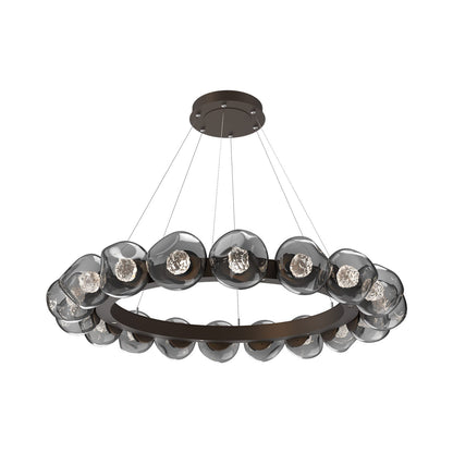 Luna Radial Ring Smoke LED Chandelier in Flat Bronze (Floret Crystal/50.9-Inch).