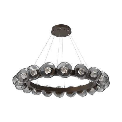 Luna Radial Ring Smoke LED Chandelier in Flat Bronze (Zircon Crystal/50.9-Inch).