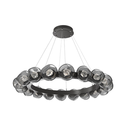 Luna Radial Ring Smoke LED Chandelier in Graphite (Zircon Crystal/50.9-Inch).