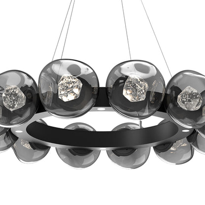 Luna Radial Ring Smoke LED Chandelier in Detail.