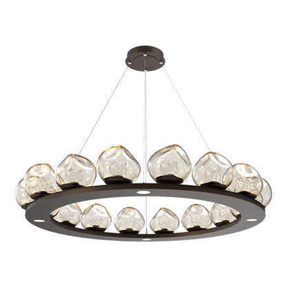 Luna Ring Amber LED Chandelier in Flat Bronze/Floret Crystal (48.13-Inch).
