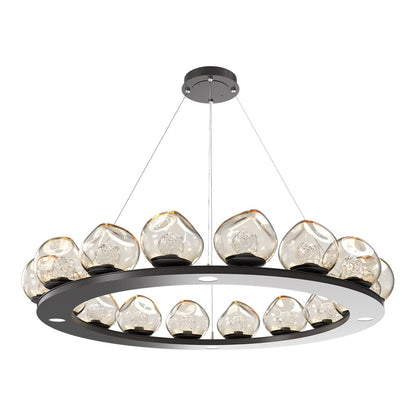 Luna Ring Amber LED Chandelier in Graphite/Floret Crystal (48.13-Inch).