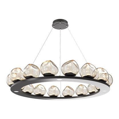 Luna Ring Amber LED Chandelier in Graphite/Geo Crystal (48.13-Inch).