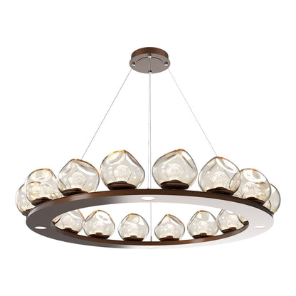 Luna Ring Amber LED Chandelier in Burnished Bronze/Zircon Crystal (48.13-Inch).