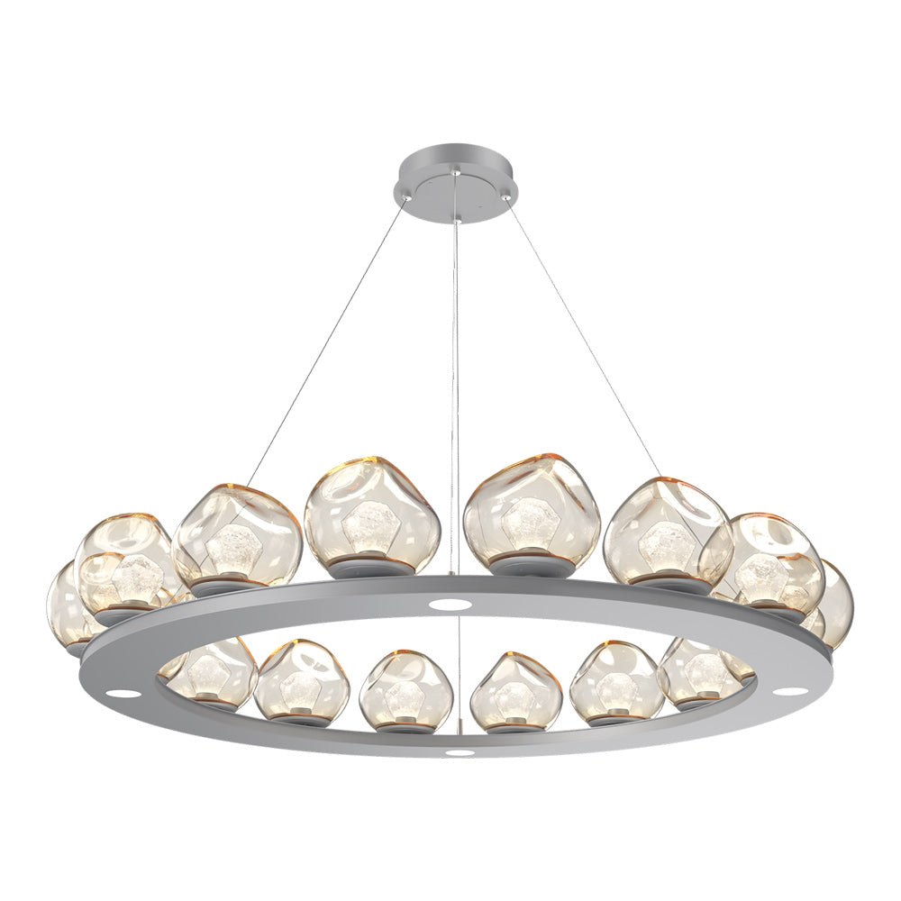 Luna Ring Amber LED Chandelier in Classic Silver/Zircon Crystal (48.13-Inch).