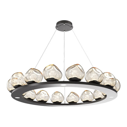 Luna Ring Amber LED Chandelier in Graphite/Zircon Crystal (48.13-Inch).