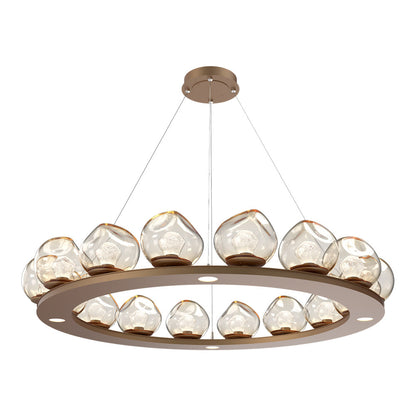 Luna Ring Amber LED Chandelier in Novel Brass/Zircon Crystal (48.13-Inch).