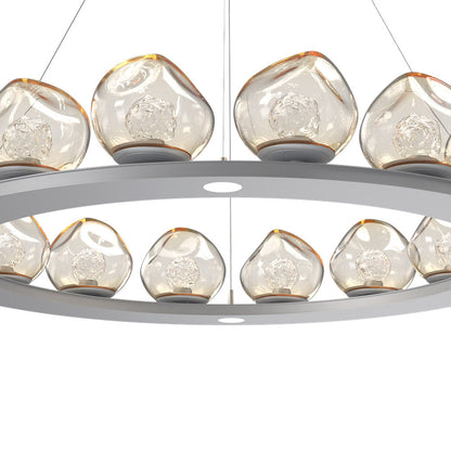 Luna Ring Amber LED Chandelier in Detail.