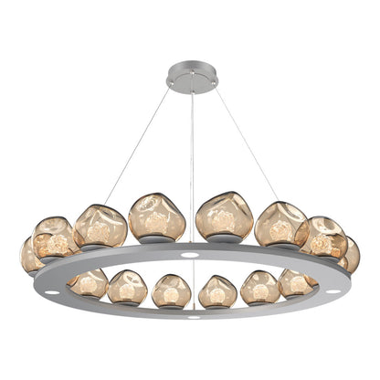 Luna Ring Bronze LED Chandelier in Classic Silver/Floret Crystal (48.13-Inch).