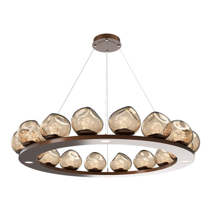 Luna Ring Bronze LED Chandelier in Burnished Bronze/Zircon Crystal (48.13-Inch).