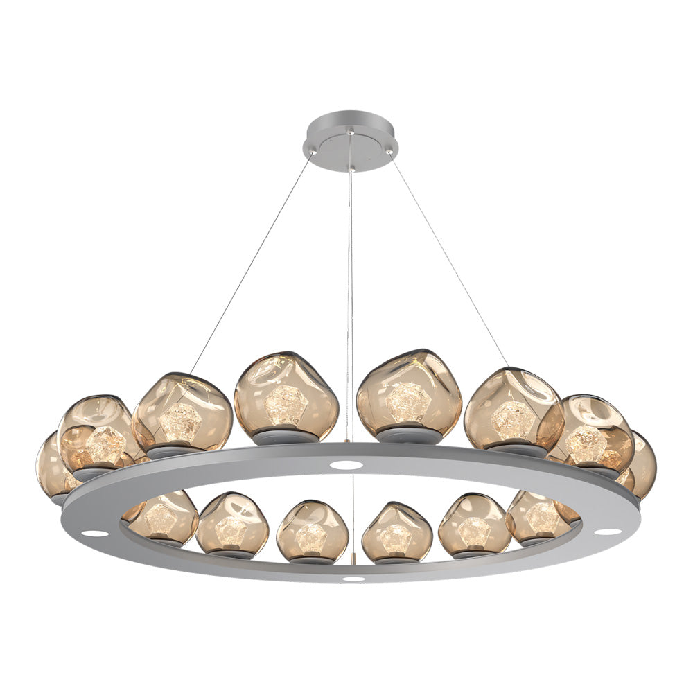Luna Ring Bronze LED Chandelier in Classic Silver/Zircon Crystal (48.13-Inch).