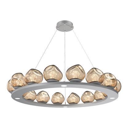 Luna Ring Bronze LED Chandelier in Classic Silver/Zircon Crystal (48.13-Inch).