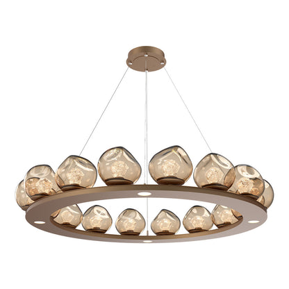 Luna Ring Bronze LED Chandelier in Novel Brass/Zircon Crystal (48.13-Inch).