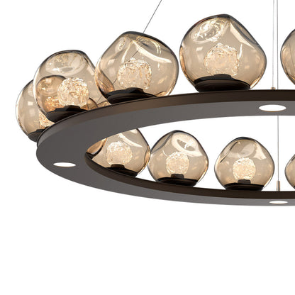 Luna Ring Bronze LED Chandelier in Detail.