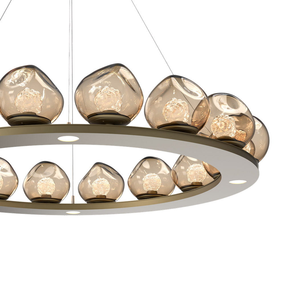 Luna Ring Bronze LED Chandelier in Detail.