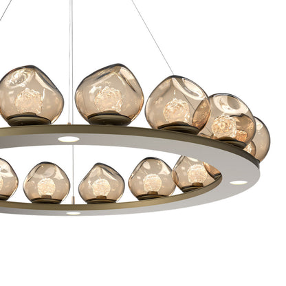 Luna Ring Bronze LED Chandelier in Detail.