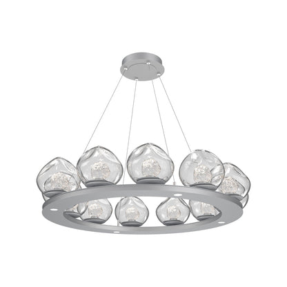 Luna Ring Clear LED Chandelier in Classic Silver/Floret Crystal (37.8-Inch).