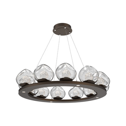 Luna Ring Clear LED Chandelier in Flat Bronze/Floret Crystal (37.8-Inch).