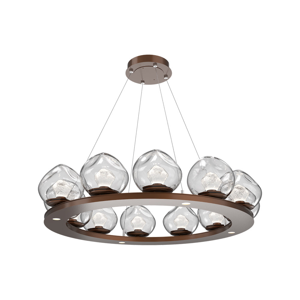 Luna Ring Clear LED Chandelier in Burnished Bronze/Zircon Crystal (37.8-Inch).