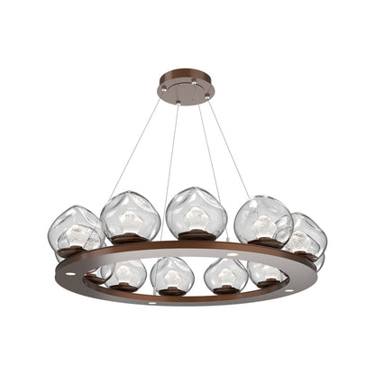 Luna Ring Clear LED Chandelier in Burnished Bronze/Zircon Crystal (37.8-Inch).