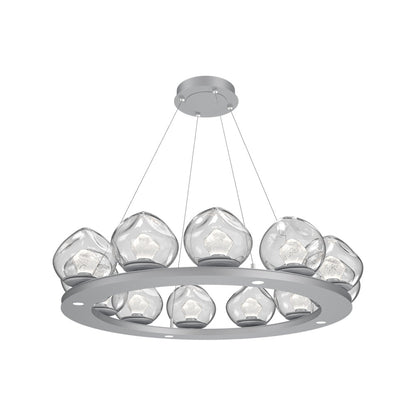 Luna Ring Clear LED Chandelier in Classic Silver/Zircon Crystal (37.8-Inch).