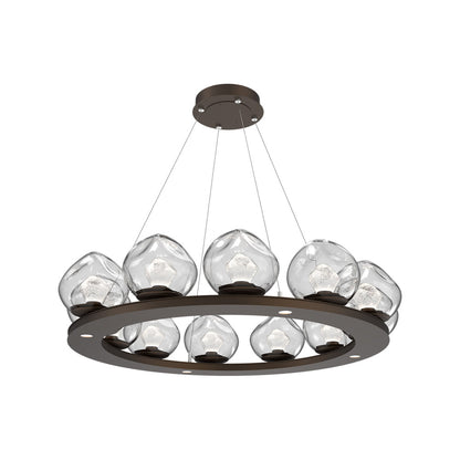 Luna Ring Clear LED Chandelier in Flat Bronze/Zircon Crystal (37.8-Inch).