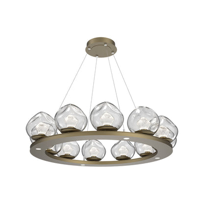 Luna Ring Clear LED Chandelier in Gilded Brass/Zircon Crystal (37.8-Inch).