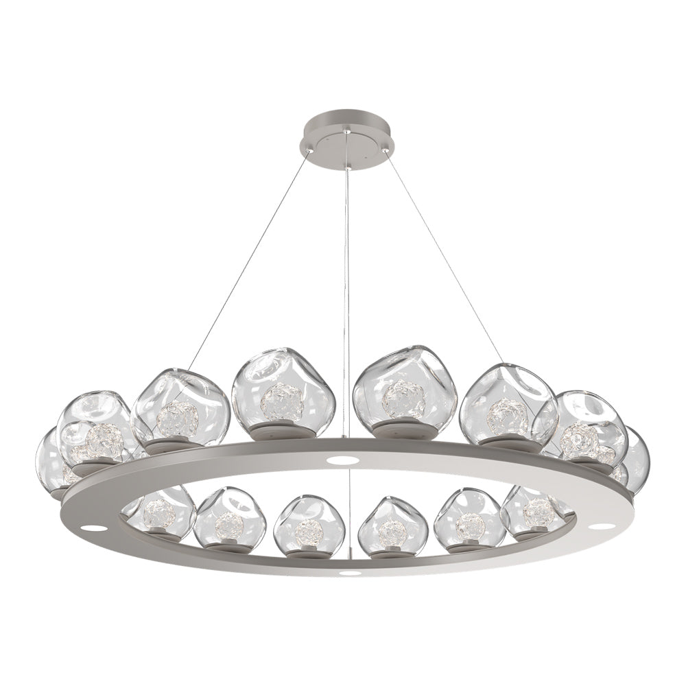 Luna Ring Clear LED Chandelier in Beige Silver/Floret Crystal (48.13-Inch).