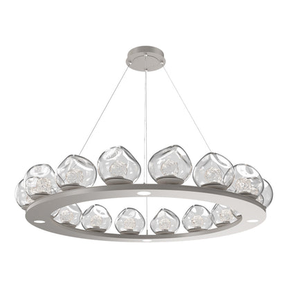 Luna Ring Clear LED Chandelier in Beige Silver/Floret Crystal (48.13-Inch).