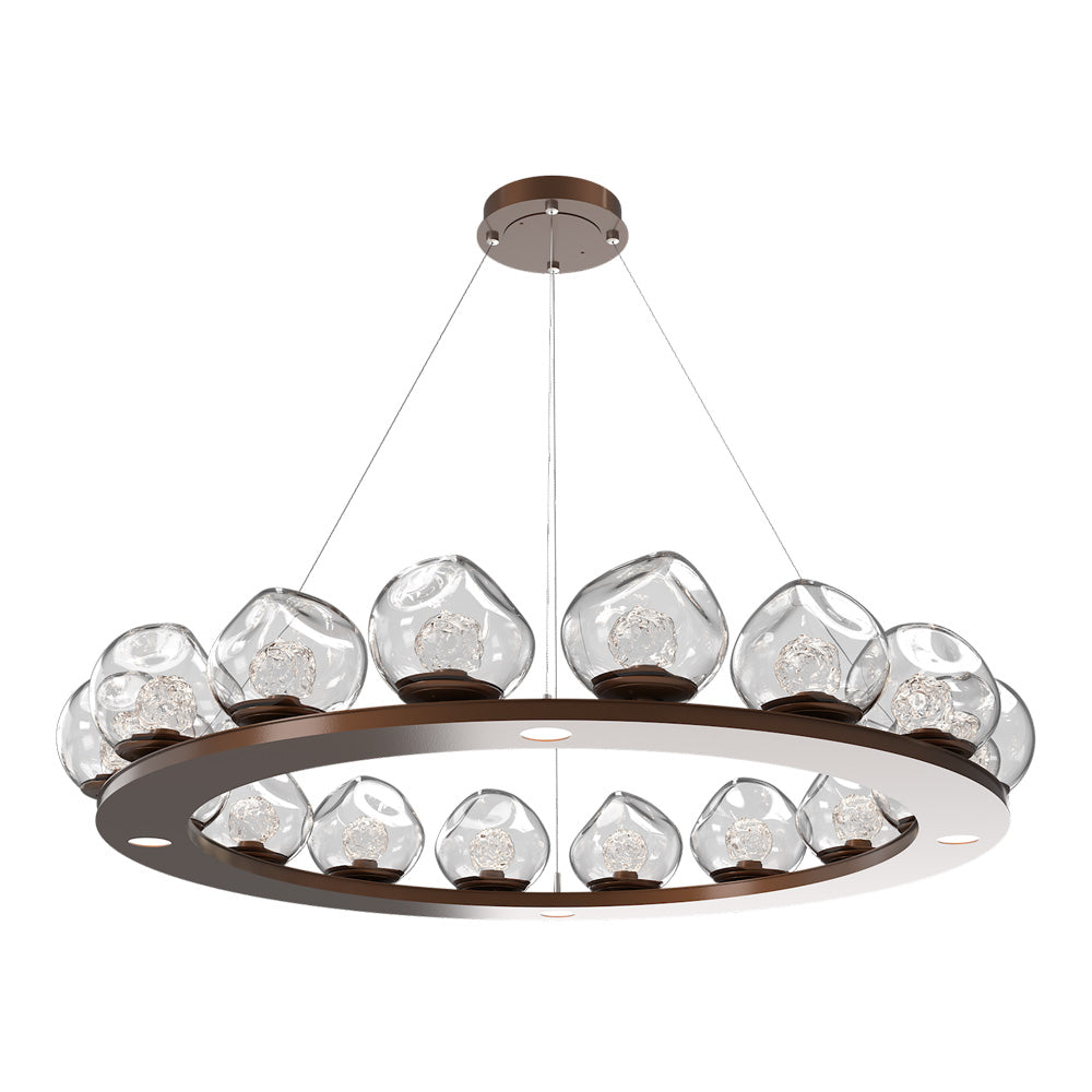 Luna Ring Clear LED Chandelier in Burnished Bronze/Floret Crystal (48.13-Inch).