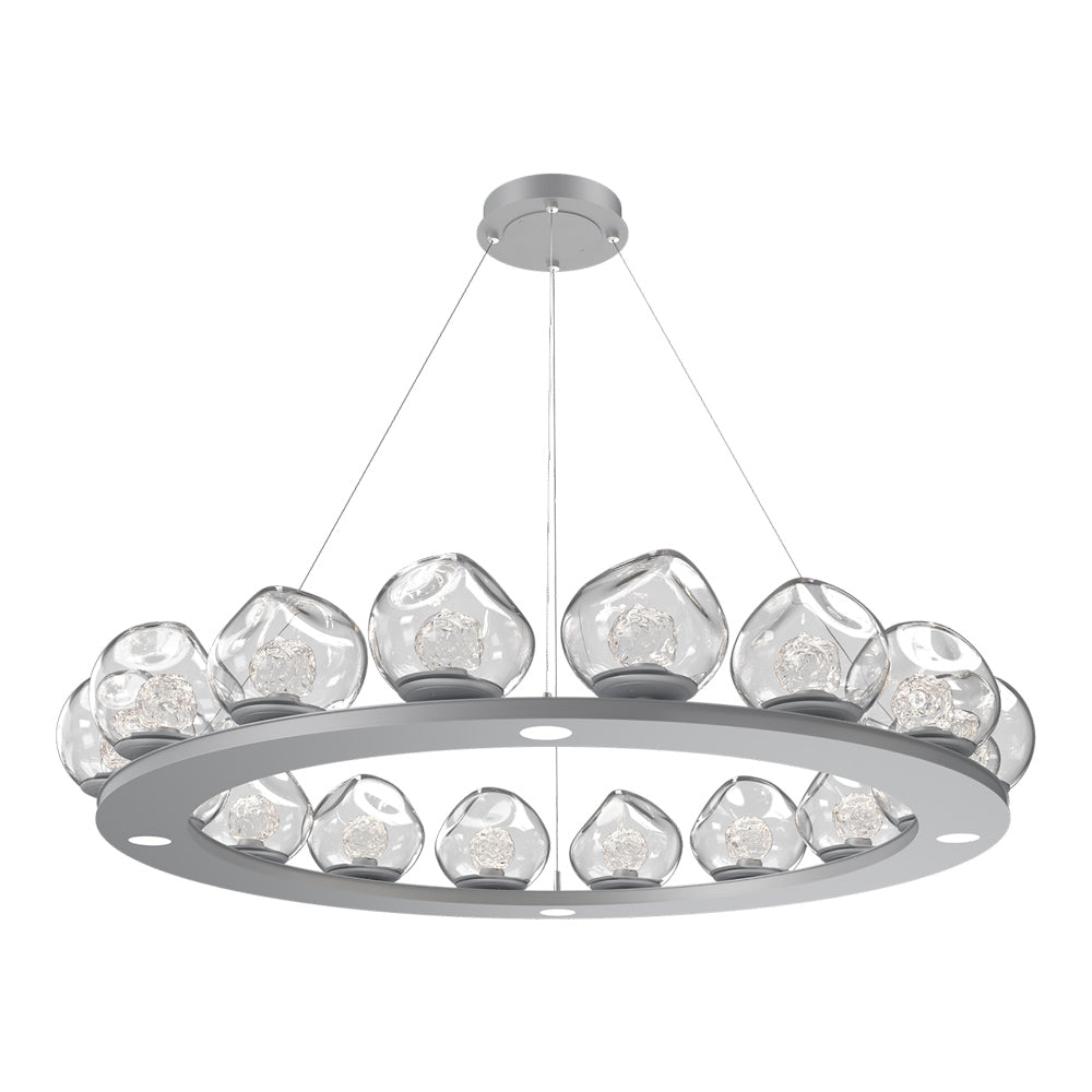 Luna Ring Clear LED Chandelier in Classic Silver/Floret Crystal (48.13-Inch).