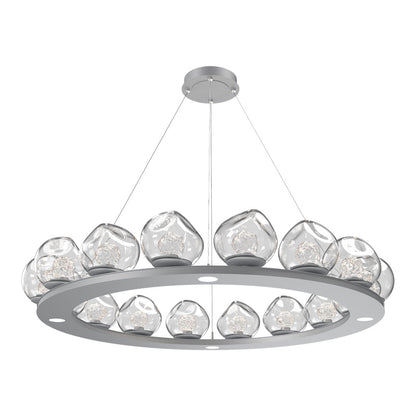 Luna Ring Clear LED Chandelier in Classic Silver/Floret Crystal (48.13-Inch).