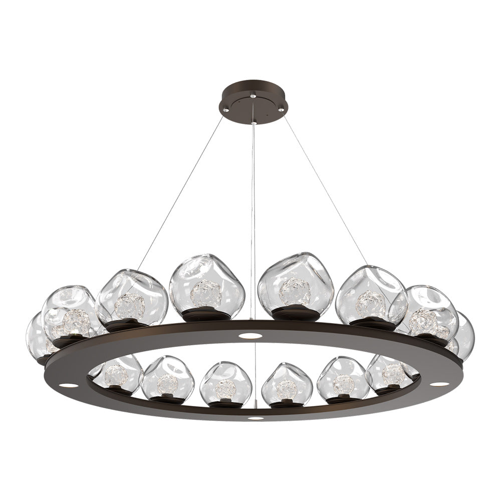 Luna Ring Clear LED Chandelier in Flat Bronze/Floret Crystal (48.13-Inch).