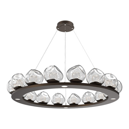 Luna Ring Clear LED Chandelier in Flat Bronze/Floret Crystal (48.13-Inch).