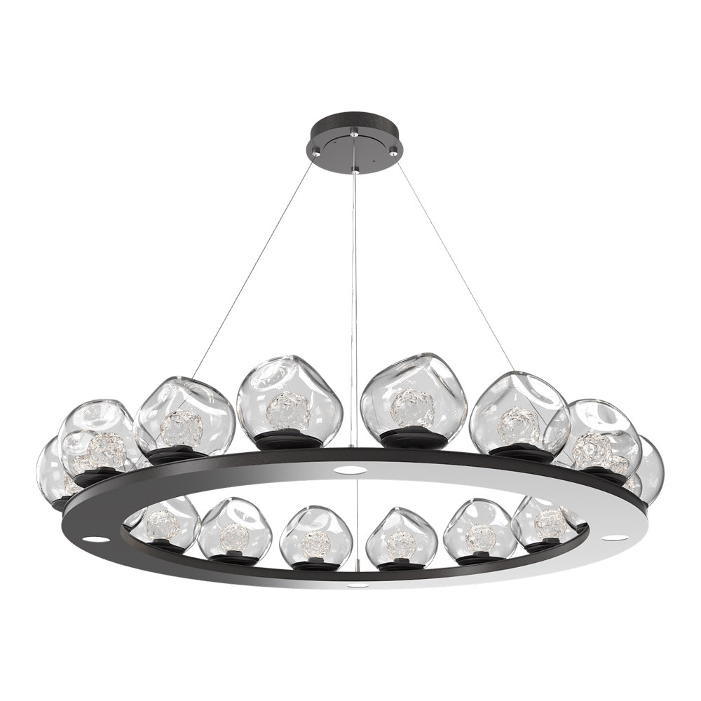 Luna Ring Clear LED Chandelier in Graphite/Floret Crystal (48.13-Inch).
