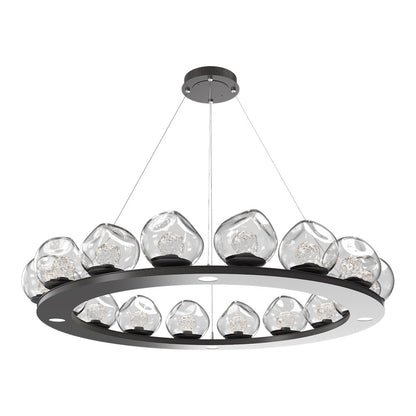Luna Ring Clear LED Chandelier in Graphite/Floret Crystal (48.13-Inch).